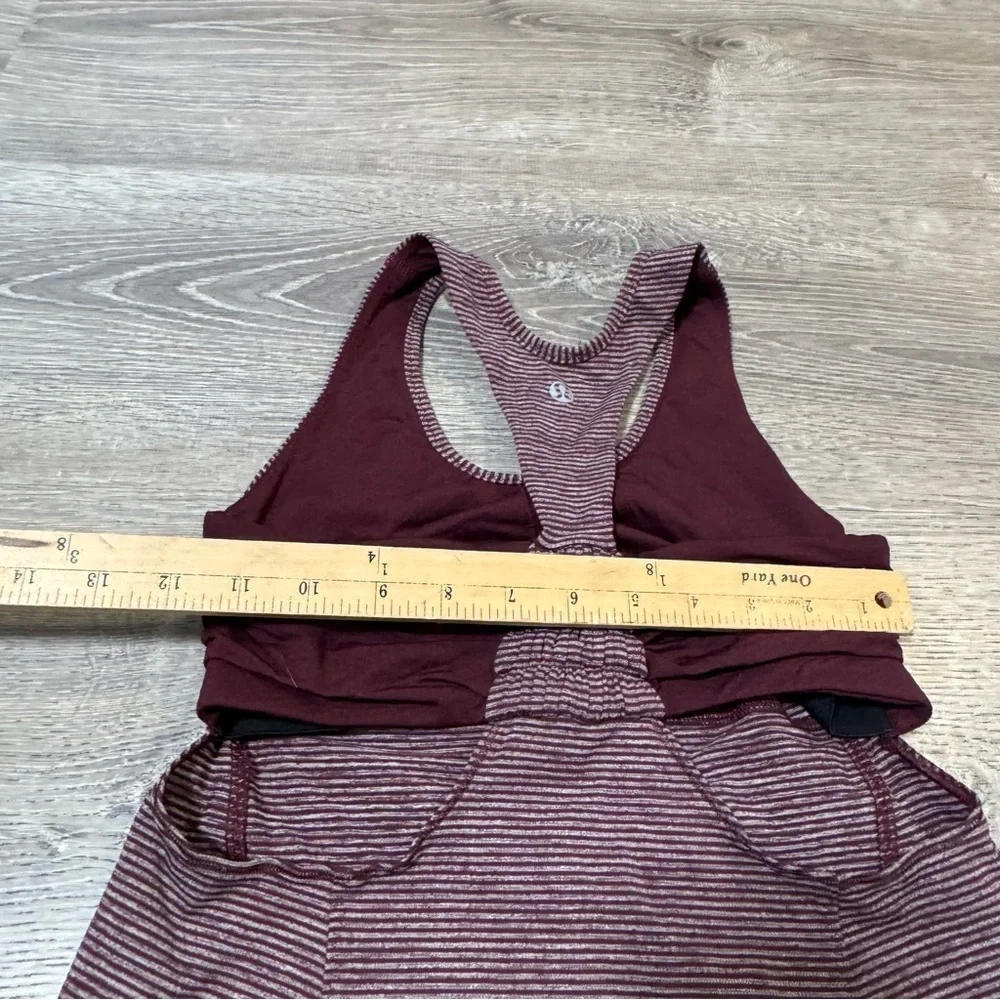 Lululemon turbo tank Tonka stripe Bordeaux Drama size 4 - Picture 8 of 9